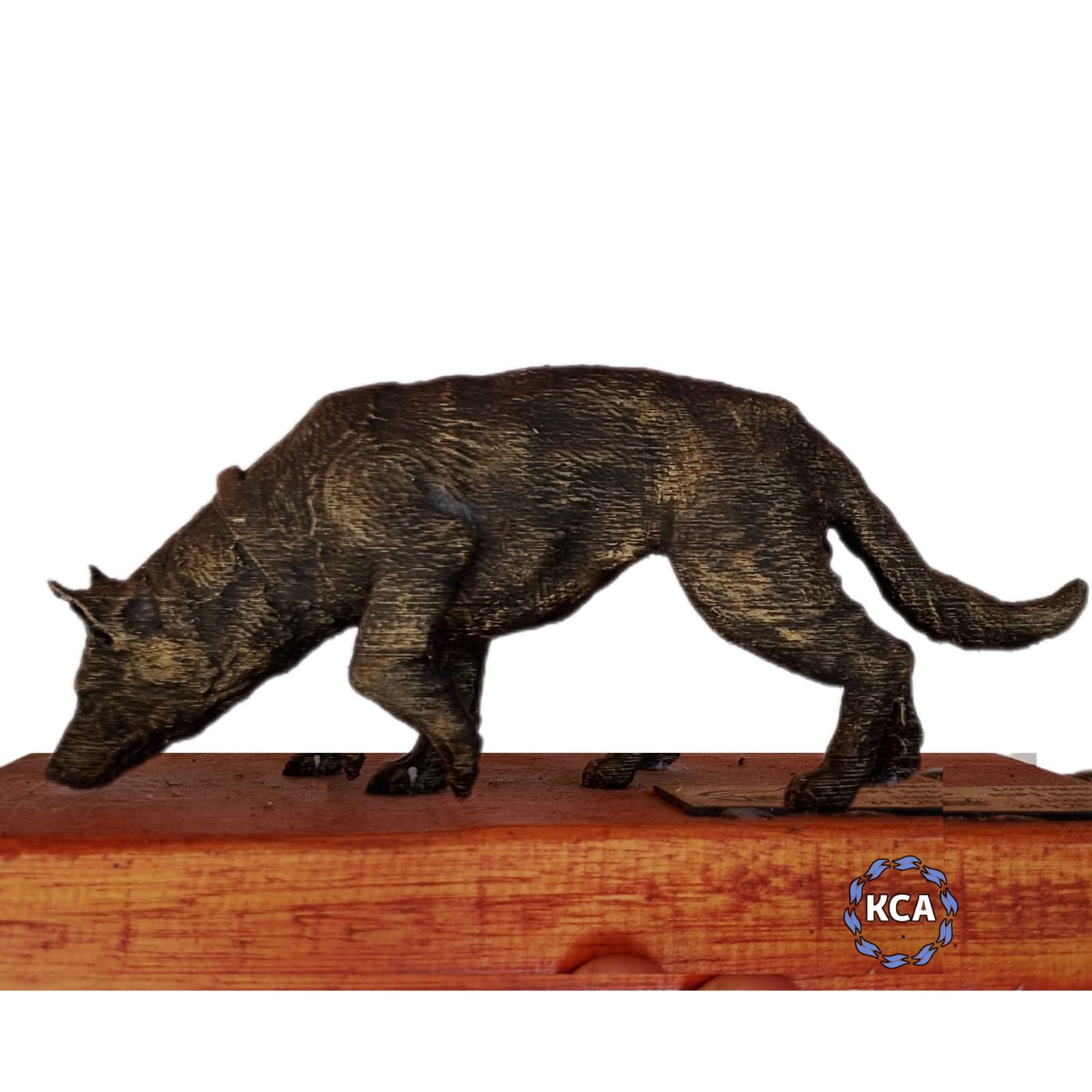 Trofeo oficial del Campeonato IGP con perro rastreador y sello KCA